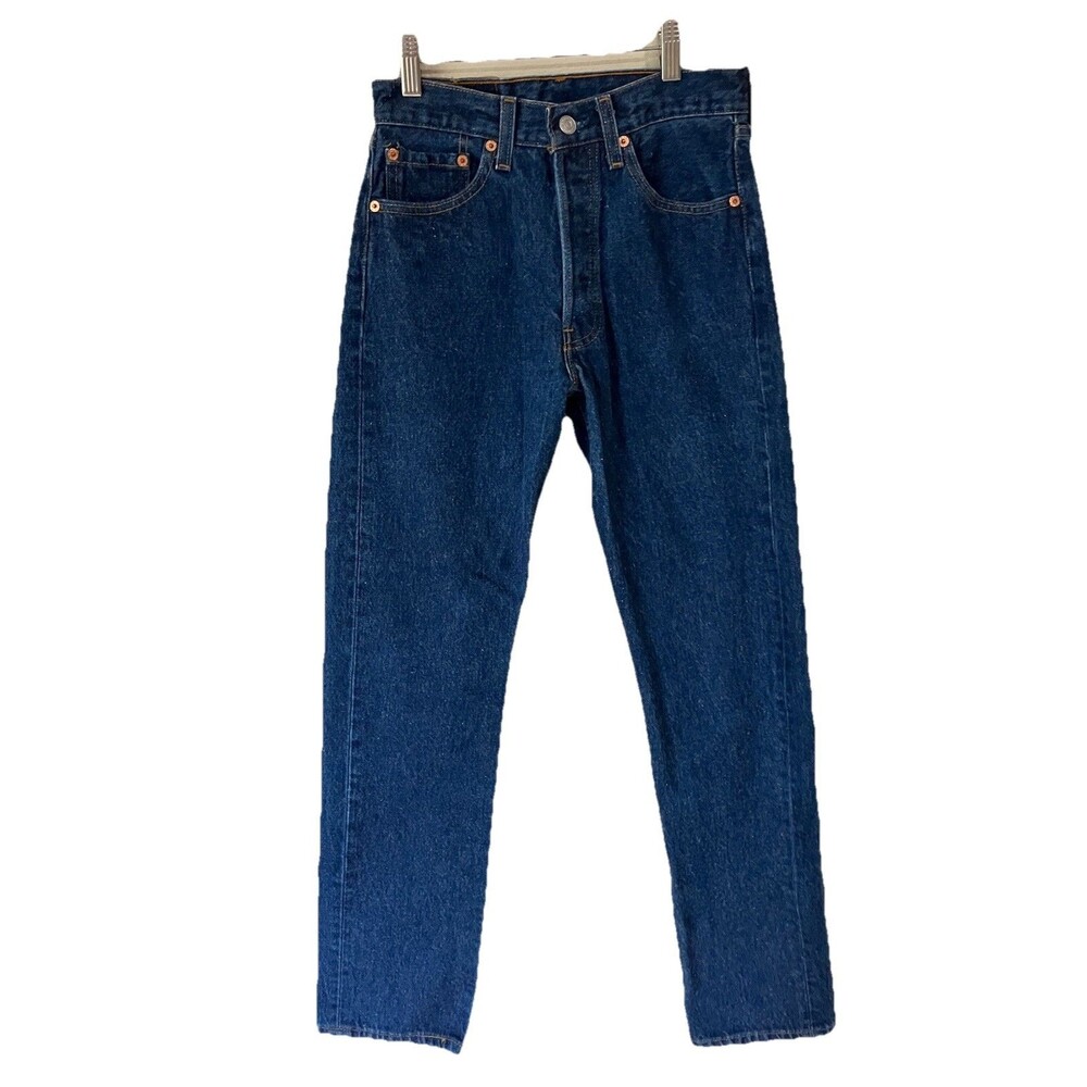 Vintage Levis 501 90s Denim Blue Jeans Button Fly Straight Size 26” Waist USA